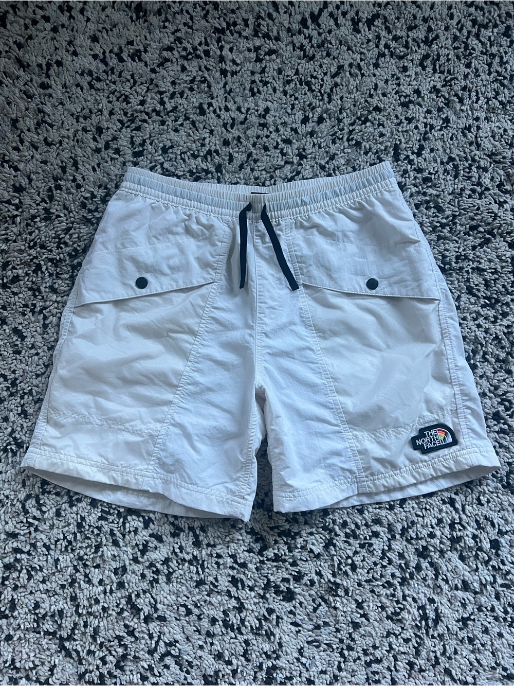 The North Face TNF Outline Shorts Gardenia White Pride Flag Logo Men’s Small